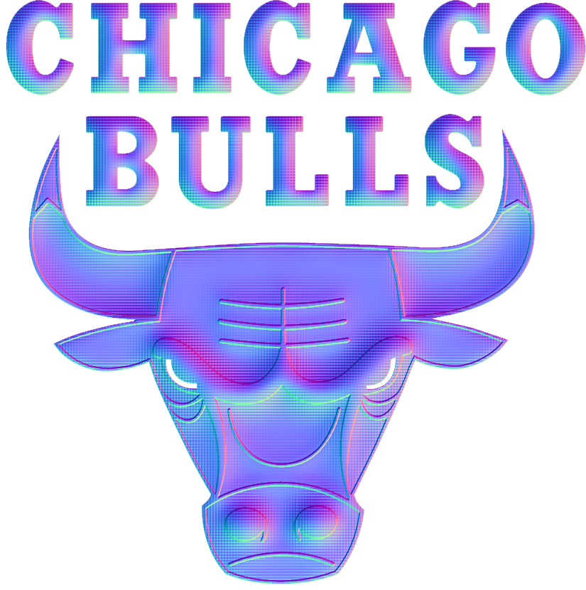 Chicago Bulls Colorful Embossed Logo vinyl decal